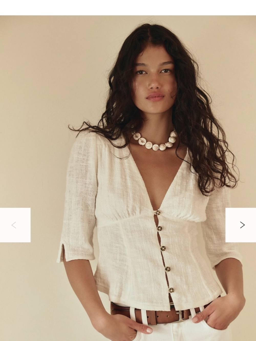 NWT: FREE PEOPLE, BREANNA TOP, IVORY, LARGE.